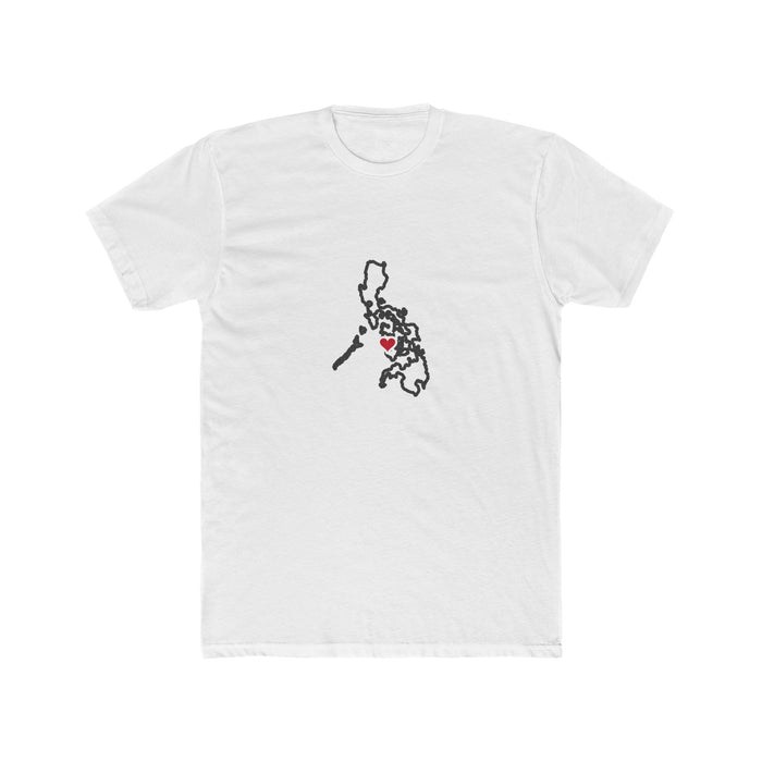Philippines Iloilo Mission Heart Map shirt in White: Philippines outline with a red heart, front view