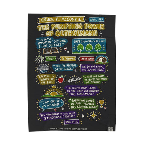 The Purifying Power of Gethsemane sketch note plush blanket