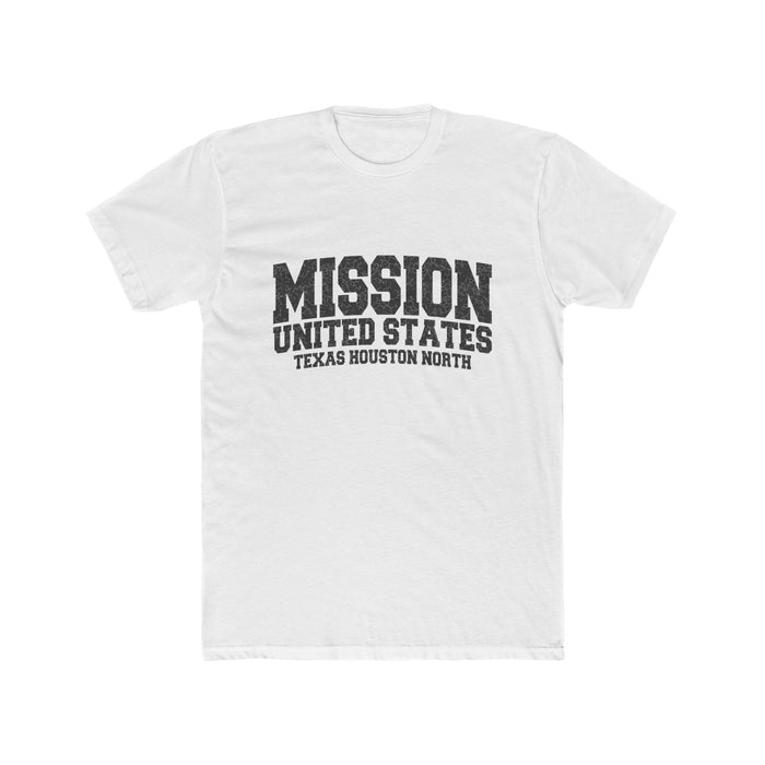 Texas Houston North Mission T-Shirt in Solid White, front view