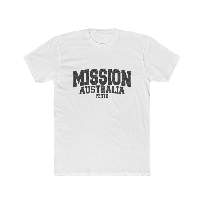 Australia Perth Mission T-Shirt in Solid White, front view
