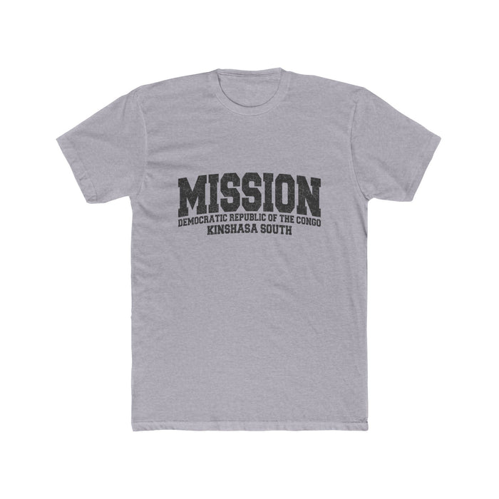Democratic Republic of the Congo Kinshasa South Mission T-Shirt in Heather Grey, front view