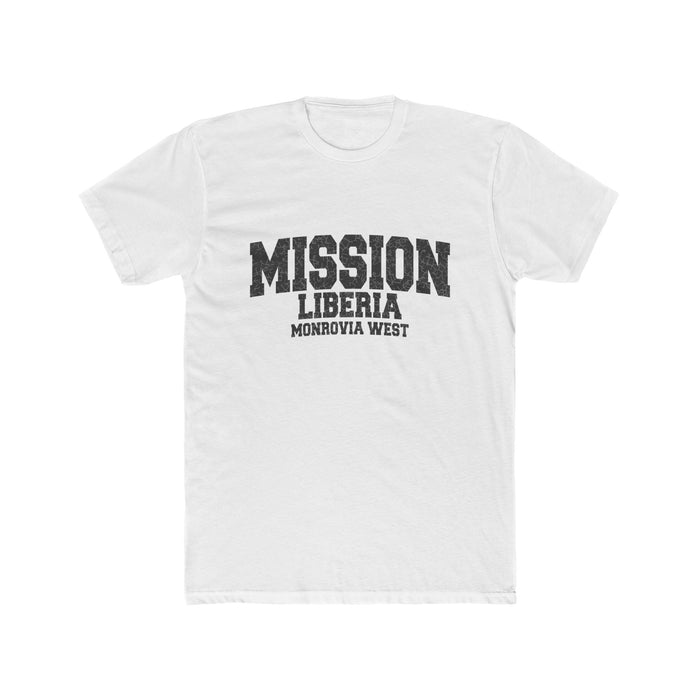 Liberia Monrovia West Mission T-Shirt in Solid White, front view