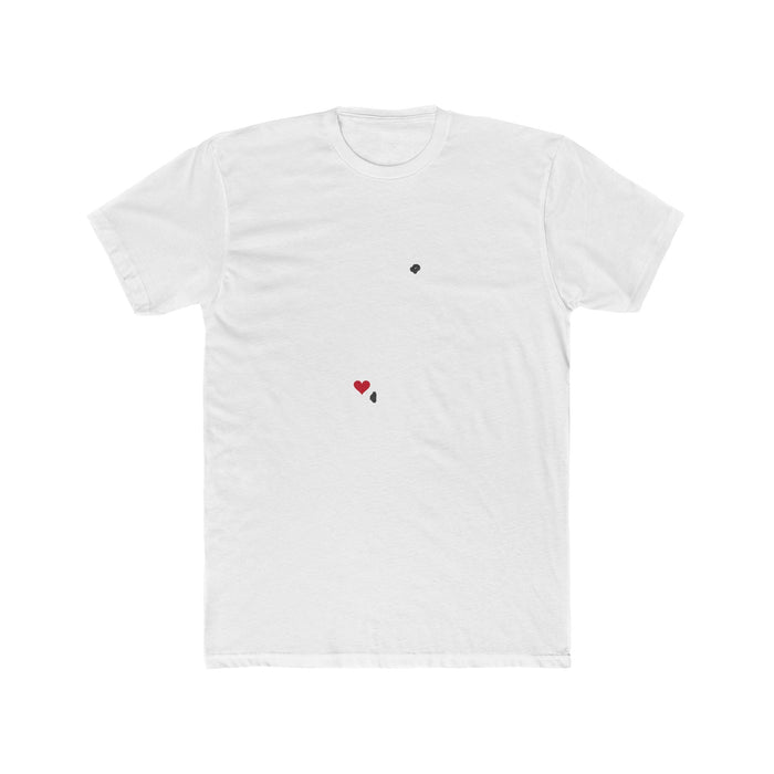 Tonga Nukualofa Mission Heart Map shirt in White: Tonga outline with a red heart, front view