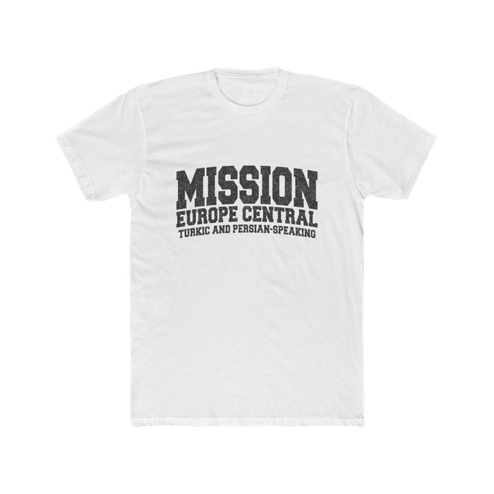 Europe Central Turkic and Persian-Speaking Mission T-Shirt in Solid White, front view