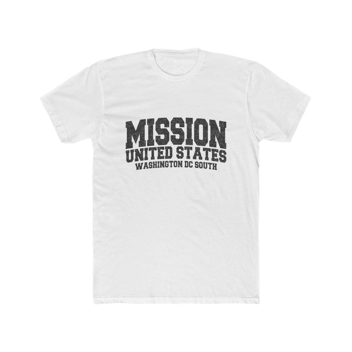 Washington DC South Mission T-Shirt in Solid White, front view