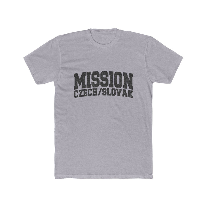 Czech/Slovak Mission T-Shirt in Heather Grey, front view