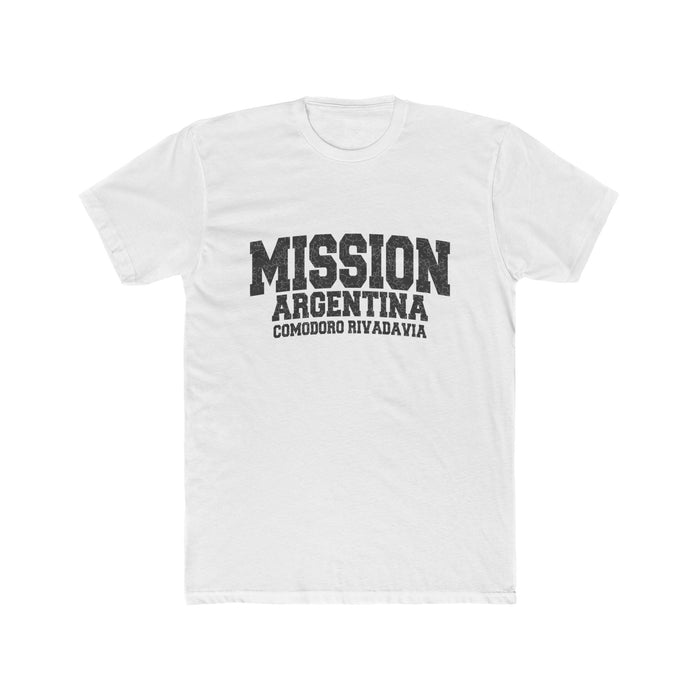 Argentina Comodoro Rivadavia Mission T-Shirt in Solid White, front view