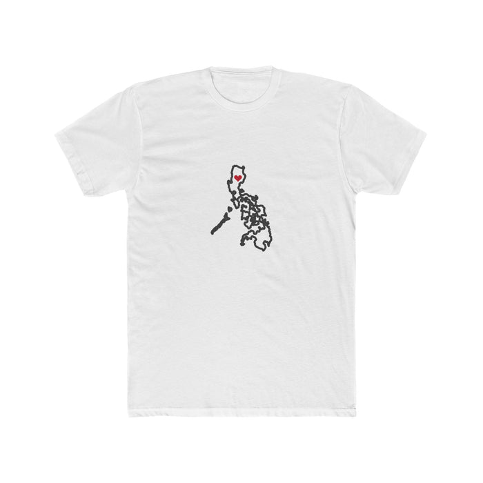 Philippines Cabanatuan Mission Heart Map shirt in White: Philippines outline with a red heart, front view