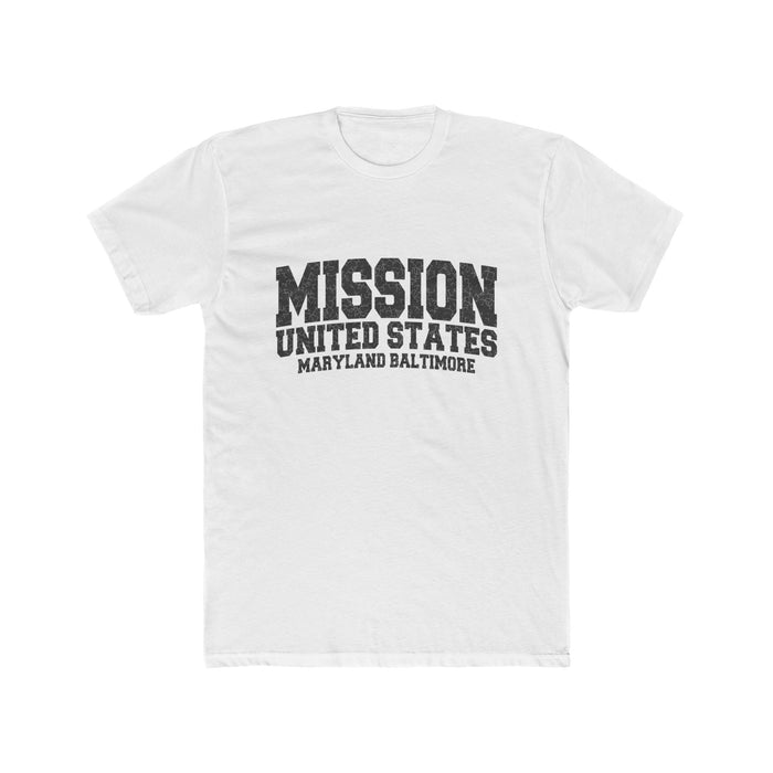 Maryland Baltimore Mission T-Shirt in Solid White, front view