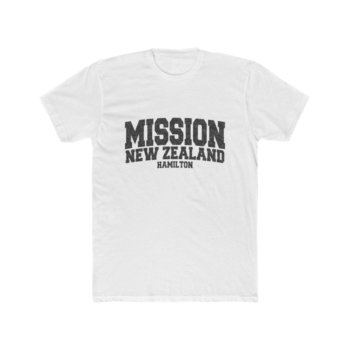 New Zealand Hamilton Mission T-Shirt in Solid White, front view