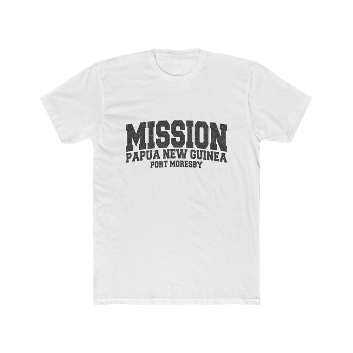 Papua New Guinea Port Moresby Mission T-Shirt in Solid White, front view