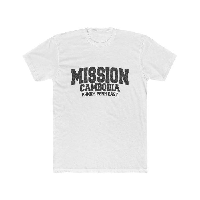 Cambodia Phnom Penh East Mission T-Shirt in Solid White, front view