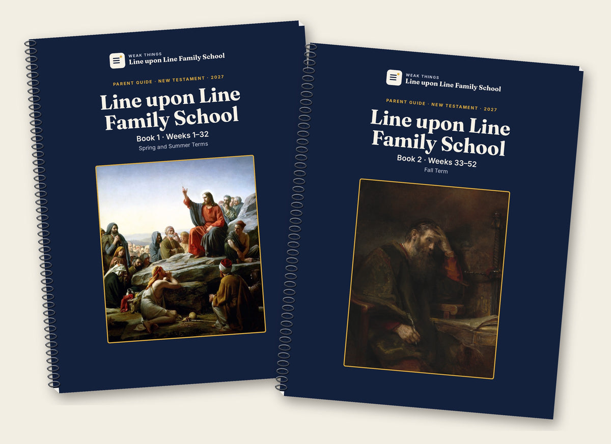 Line upon Line Family School Parent Guide Books 1 and 2, coil bound