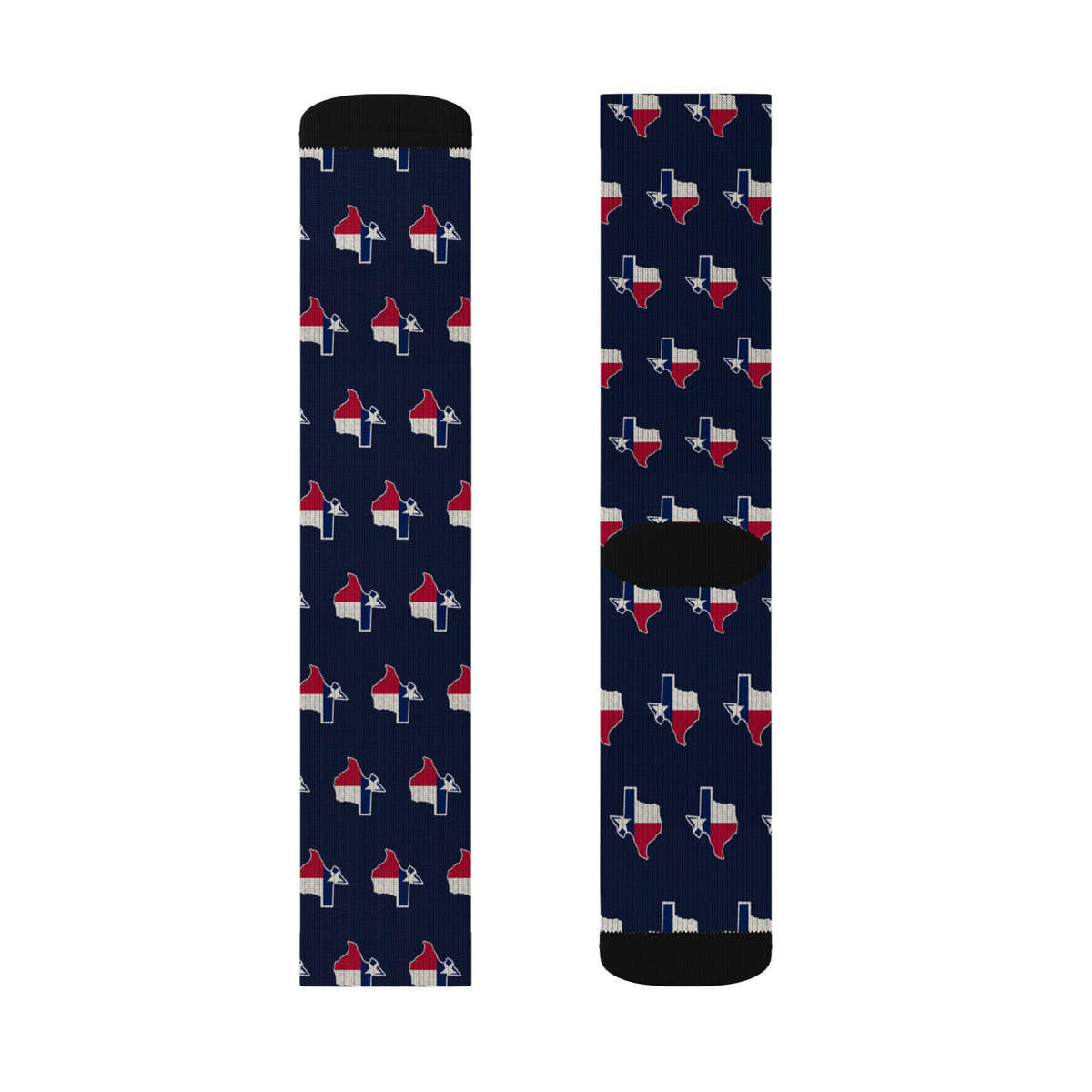 Texas Mission Flag Map Socks