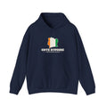 Cote d'Ivoire Yamoussoukro Mission Flag Map Hoodie in Navy, front view with the flag map and mission name