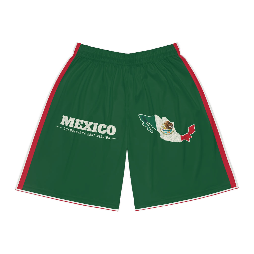 Mexico Guadalajara East Mission Basketball Shorts, front view