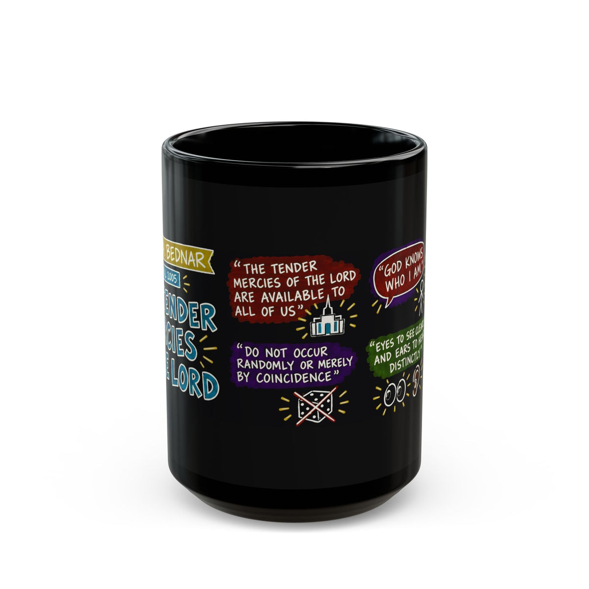 The Tender Mercies of the Lord Sketch Note Black Mug — David A. Bednar