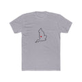 England Birmingham Mission Heart Map shirt in Heather Grey: England outline with a red heart, front view