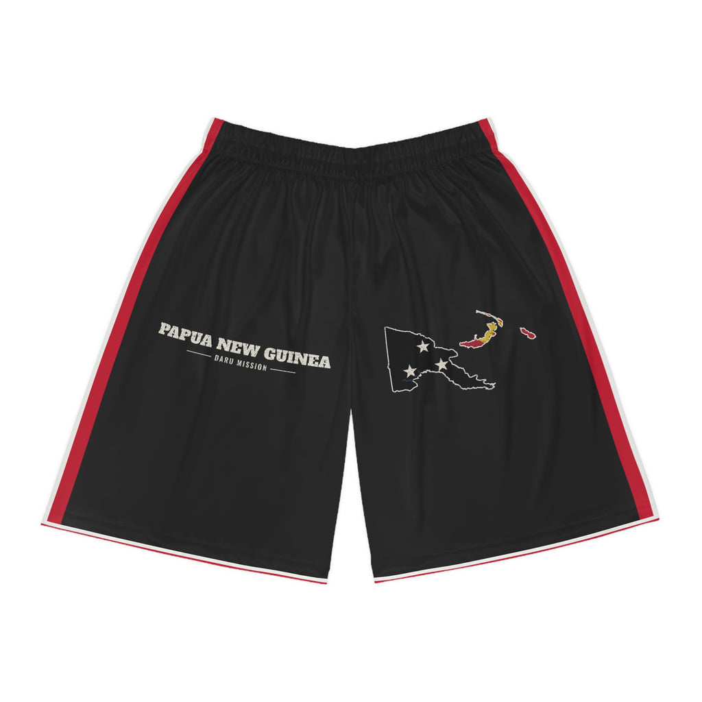 Papua New Guinea Daru Mission Basketball Shorts, front view