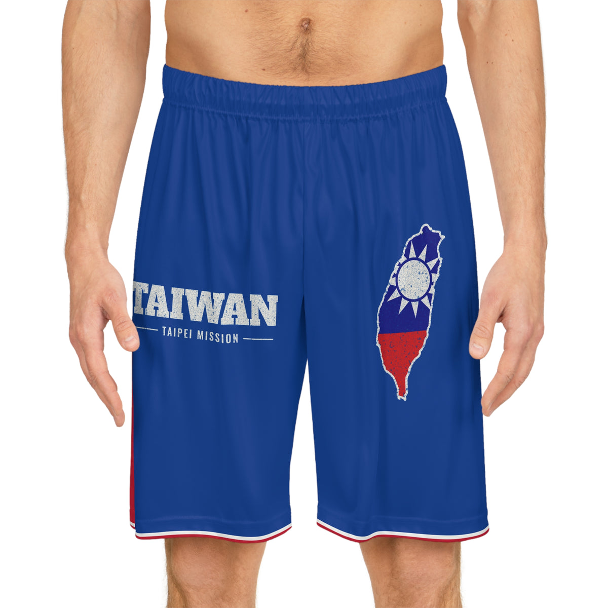 Taiwan Taipei Mission Basketball Shorts, worn, front view
