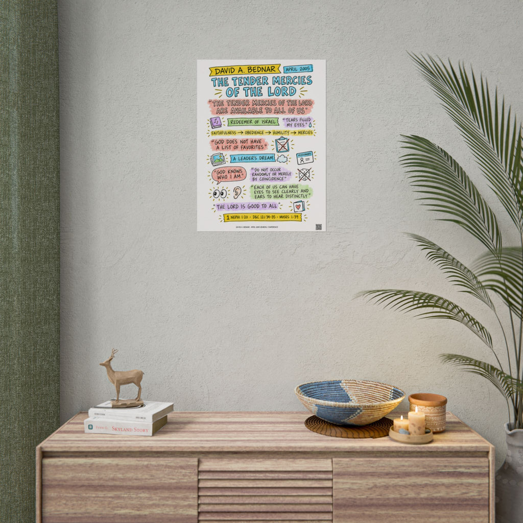 The Tender Mercies of the Lord Sketch Note Poster — David A. Bednar