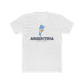 Argentina Neuquen Mission Flag Map shirt in White: flag of Argentina in the outline of Argentina with navy lettering, front view