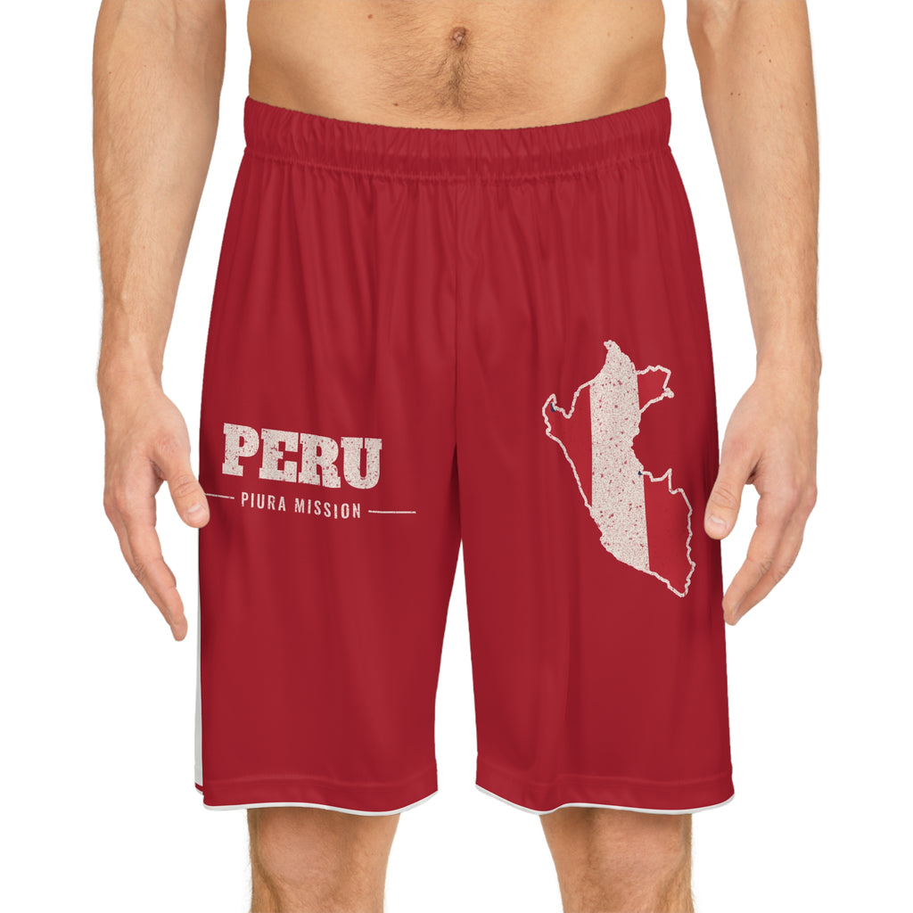Peru Piura Mission Basketball Shorts, worn, front view