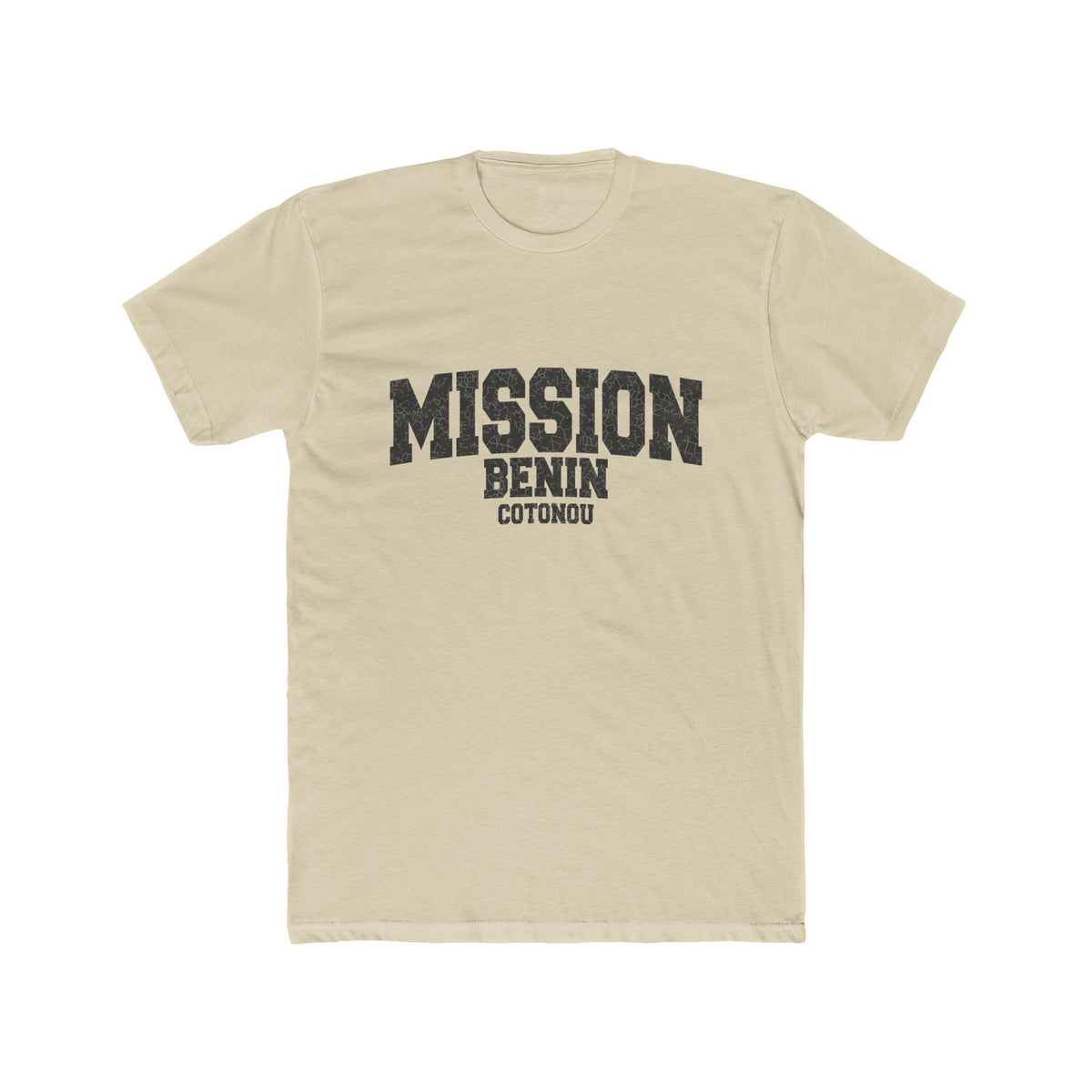 Benin Cotonou Mission T-Shirt in Solid Cream, front view