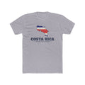 Costa Rica San Jose West Mission Flag Map shirt in Heather Grey: flag of Costa Rica in the outline of Costa Rica with navy lettering, front view