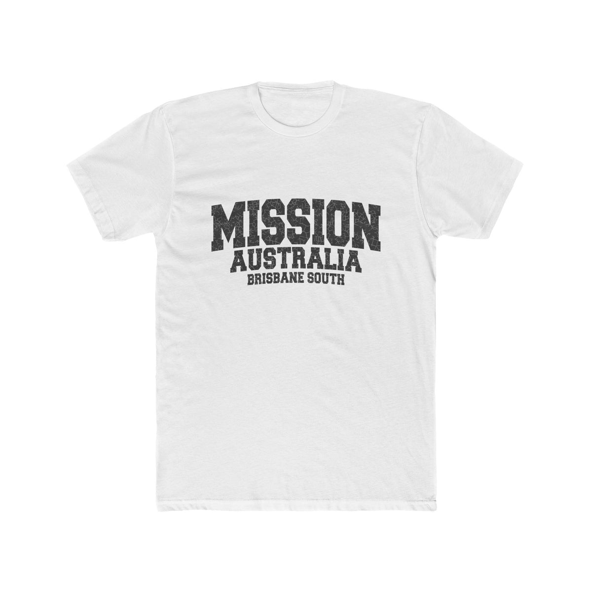 Australia Brisbane South Mission T-Shirt in Solid White, front view