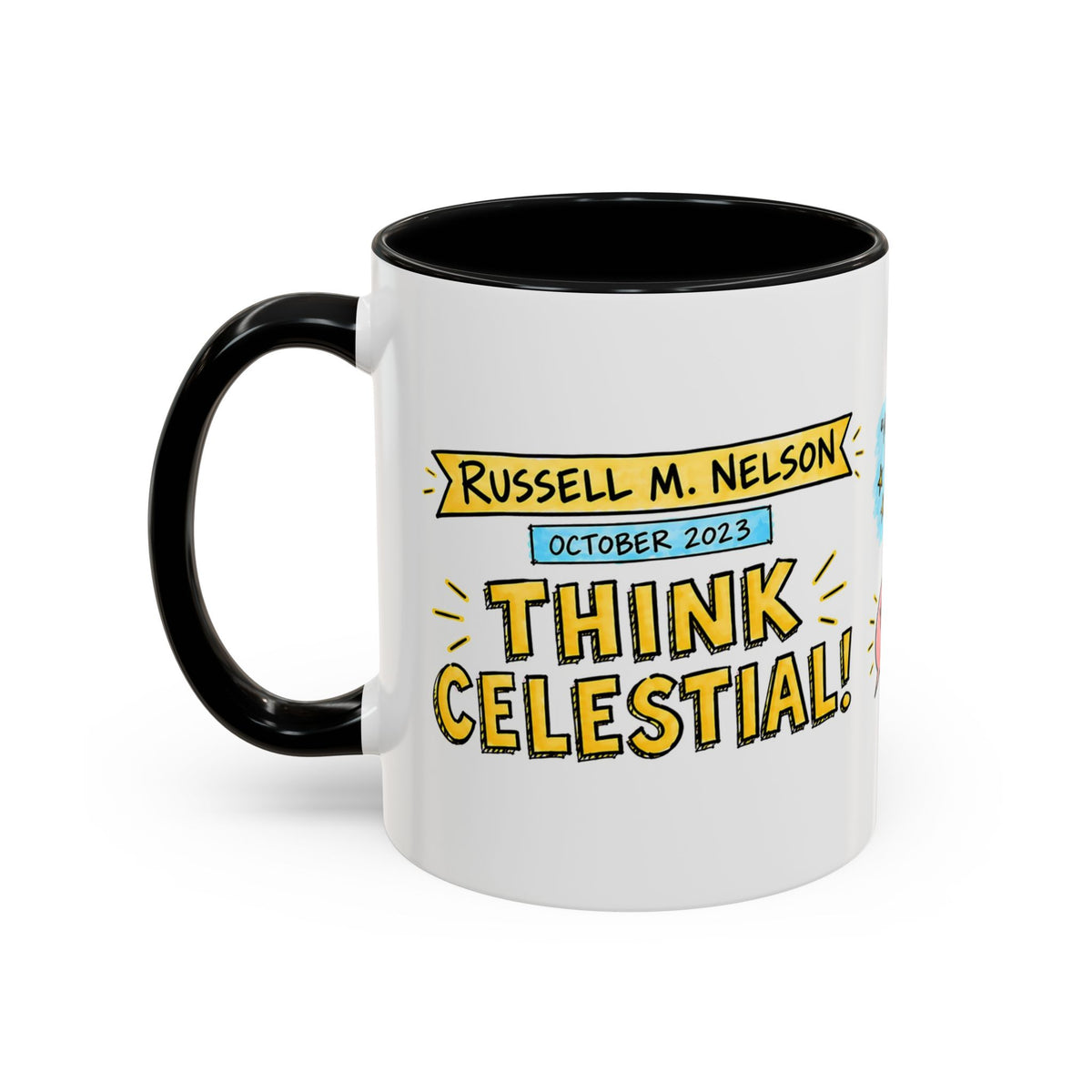 Think Celestial! Sketch Note Mug — Russell M. Nelson