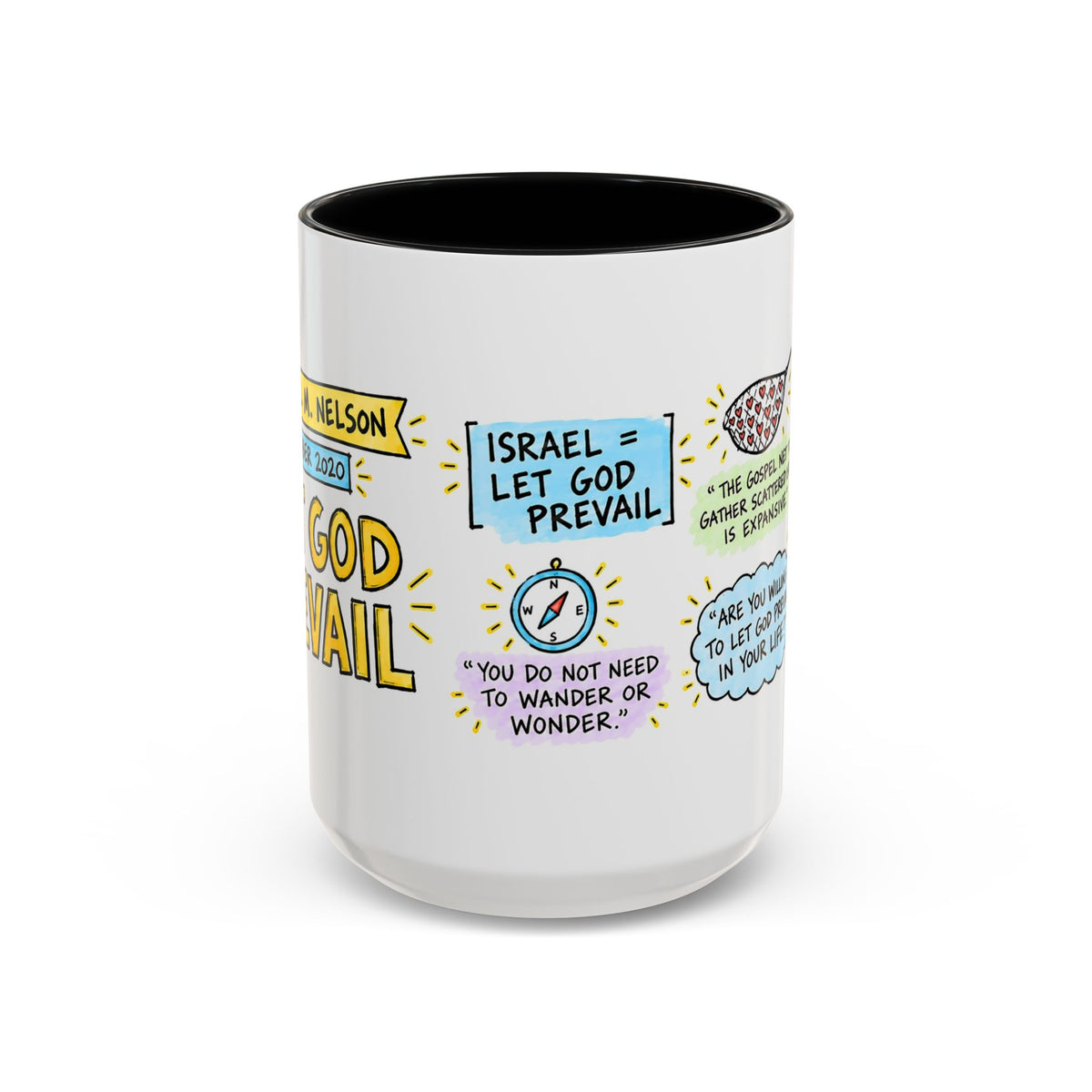 Let God Prevail Sketch Note Mug — Russell M. Nelson