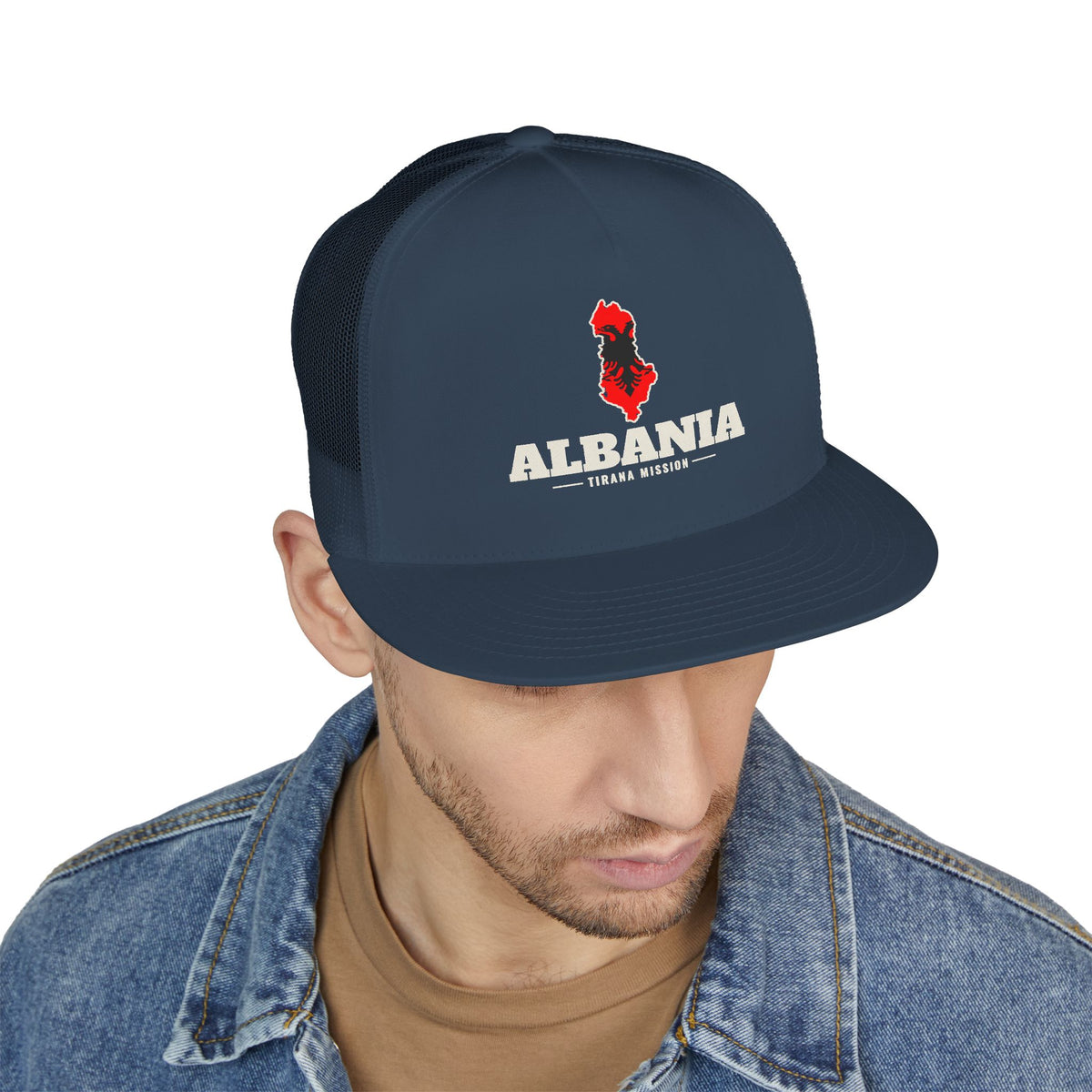 Albania Tirana Mission Flag Map Trucker Hat