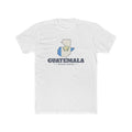Guatemala Antigua Mission Flag Map shirt in White: flag of Guatemala in the outline of Guatemala with navy lettering, front view