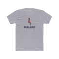 Malawi Lilongwe Mission Flag Map shirt in Heather Grey: flag of Malawi in the outline of Malawi with navy lettering, front view