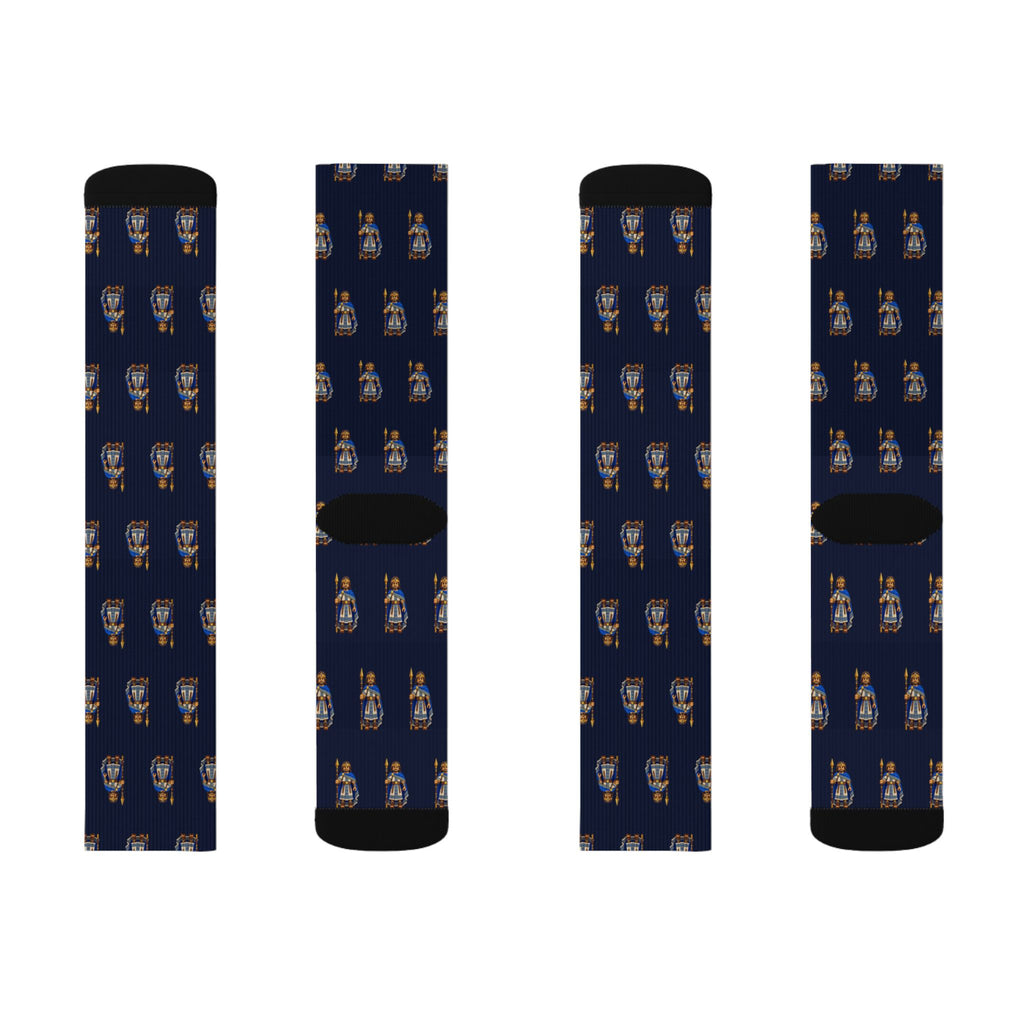 Lib Brick Chess crew socks by Weak Things view 2