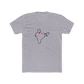 India New Delhi Mission Heart Map shirt in Heather Grey: India outline with a red heart, front view