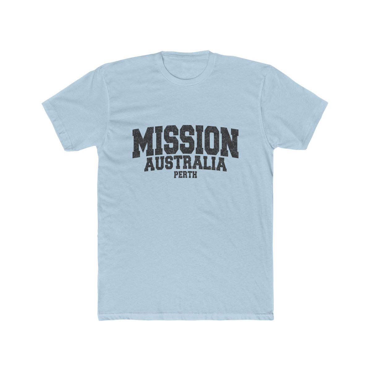 Australia Perth Mission T-Shirt in Solid Light Blue, front view