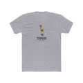 Togo Lome Mission Flag Map shirt in Heather Grey: flag of Togo in the outline of Togo with navy lettering, front view