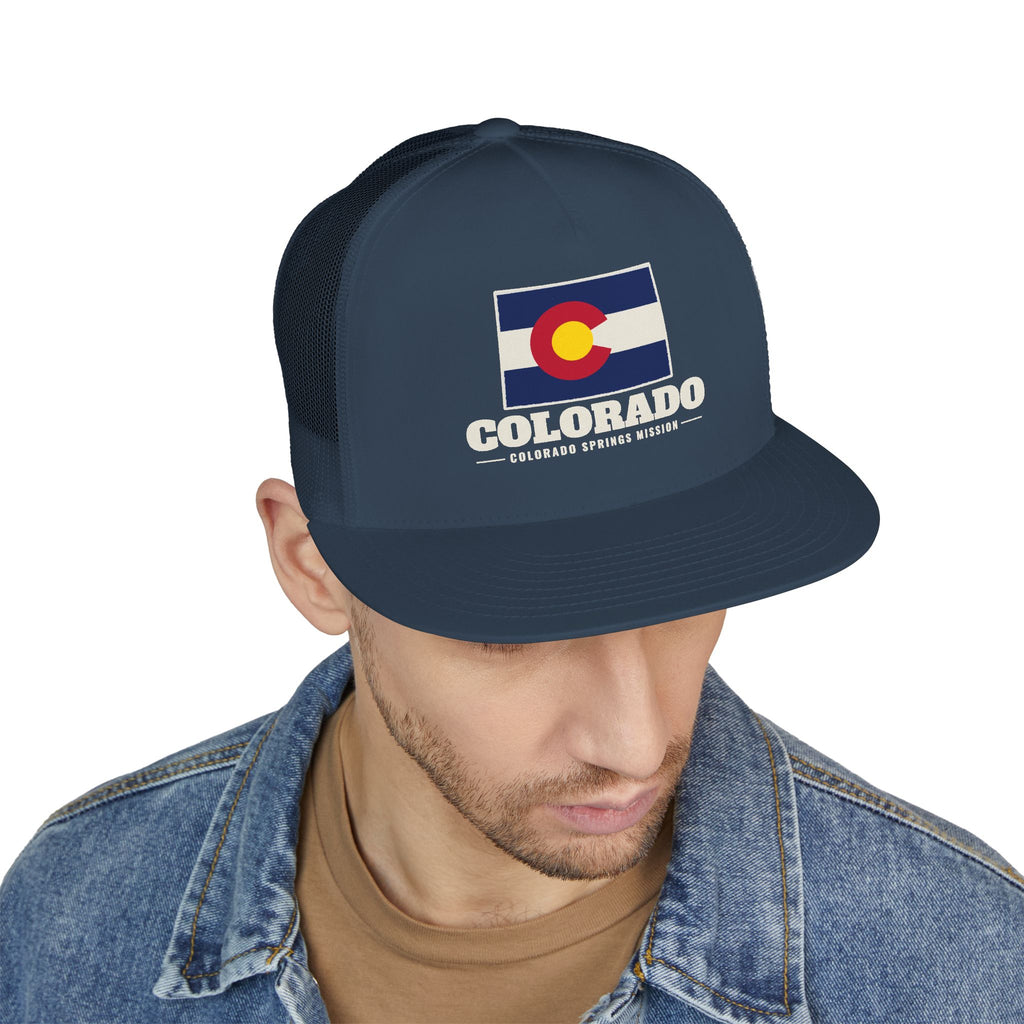 Colorado Colorado Springs Mission Flag Map Trucker Hat