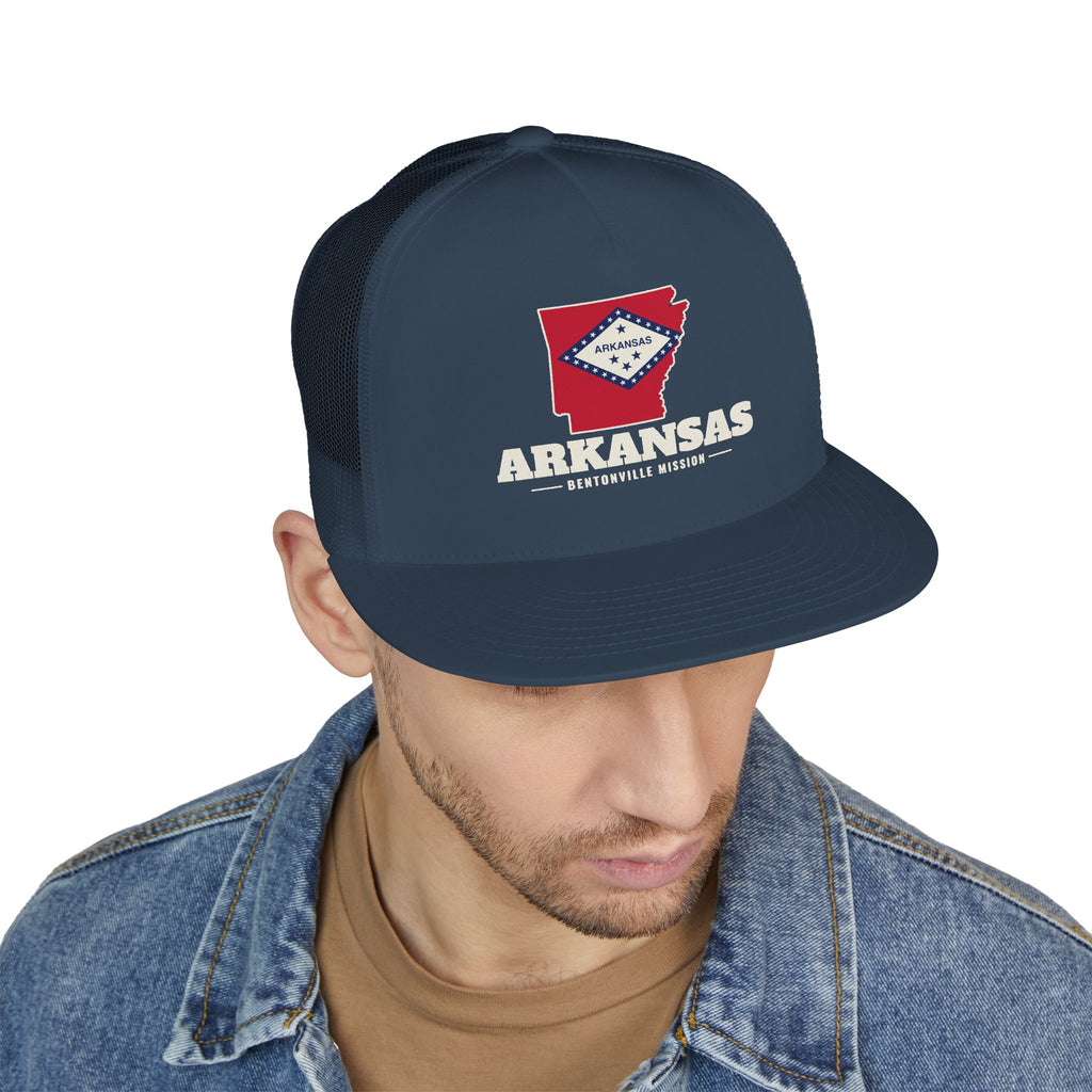 Arkansas Bentonville Mission Flag Map Trucker Hat