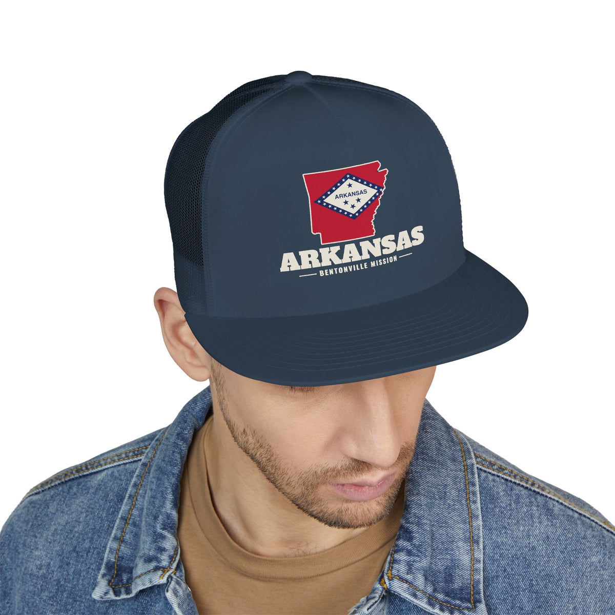 Arkansas Bentonville Mission Flag Map Trucker Hat