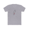 Sweden Stockholm Mission Heart Map shirt in Heather Grey: Sweden outline with a red heart, front view
