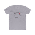 Spain Barcelona Mission Heart Map shirt in Heather Grey: Spain outline with a red heart, front view