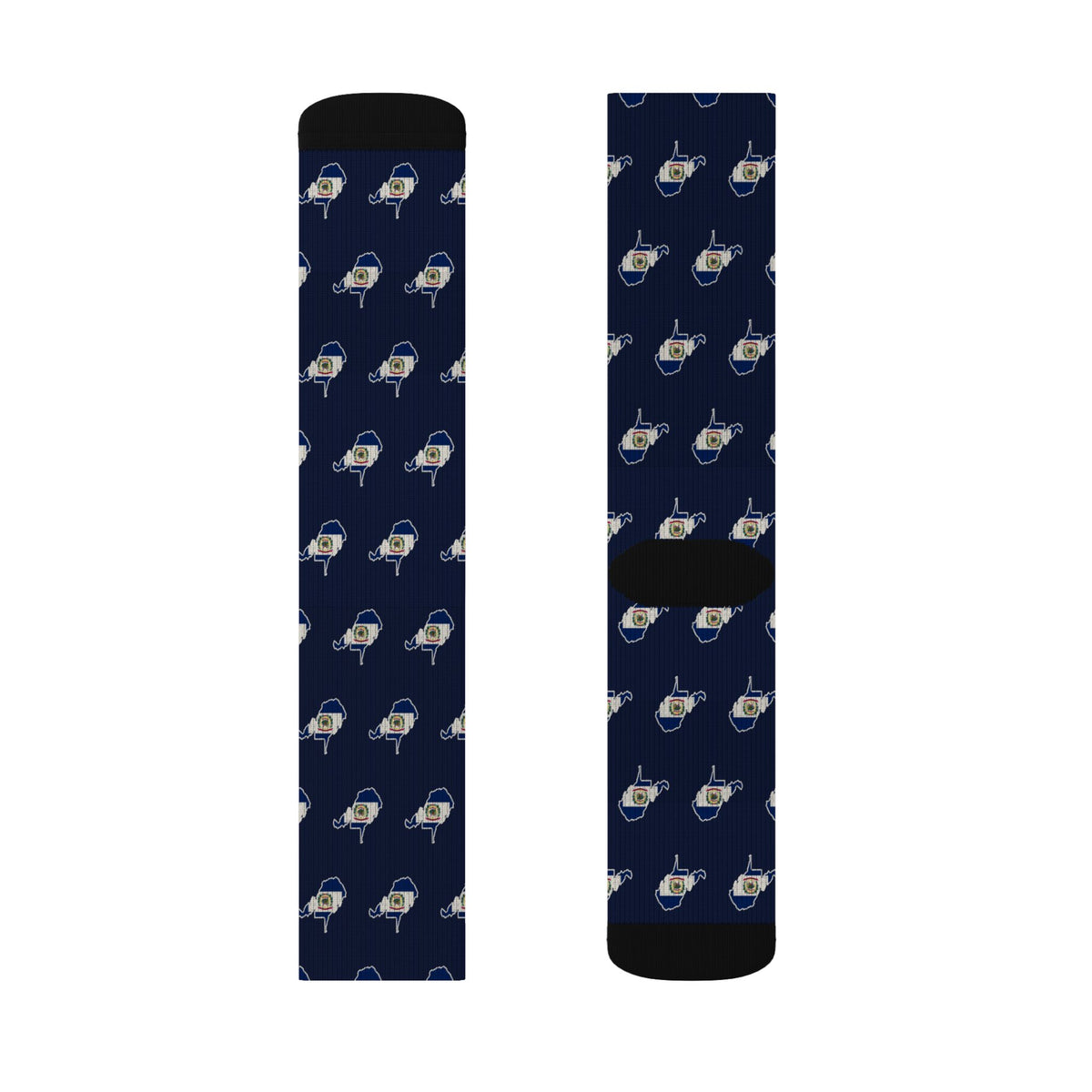 West Virginia Mission Flag Map Socks