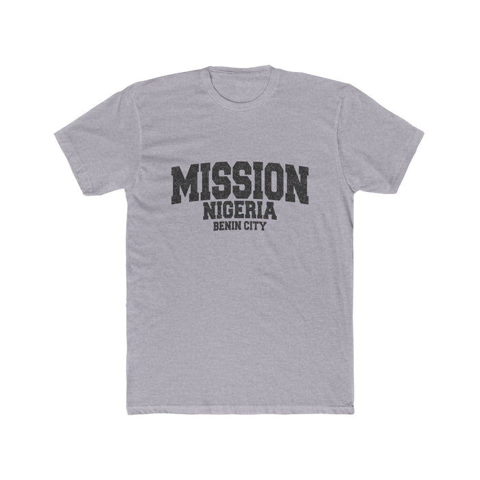 Nigeria Benin City Mission T-Shirt in Heather Grey, front view
