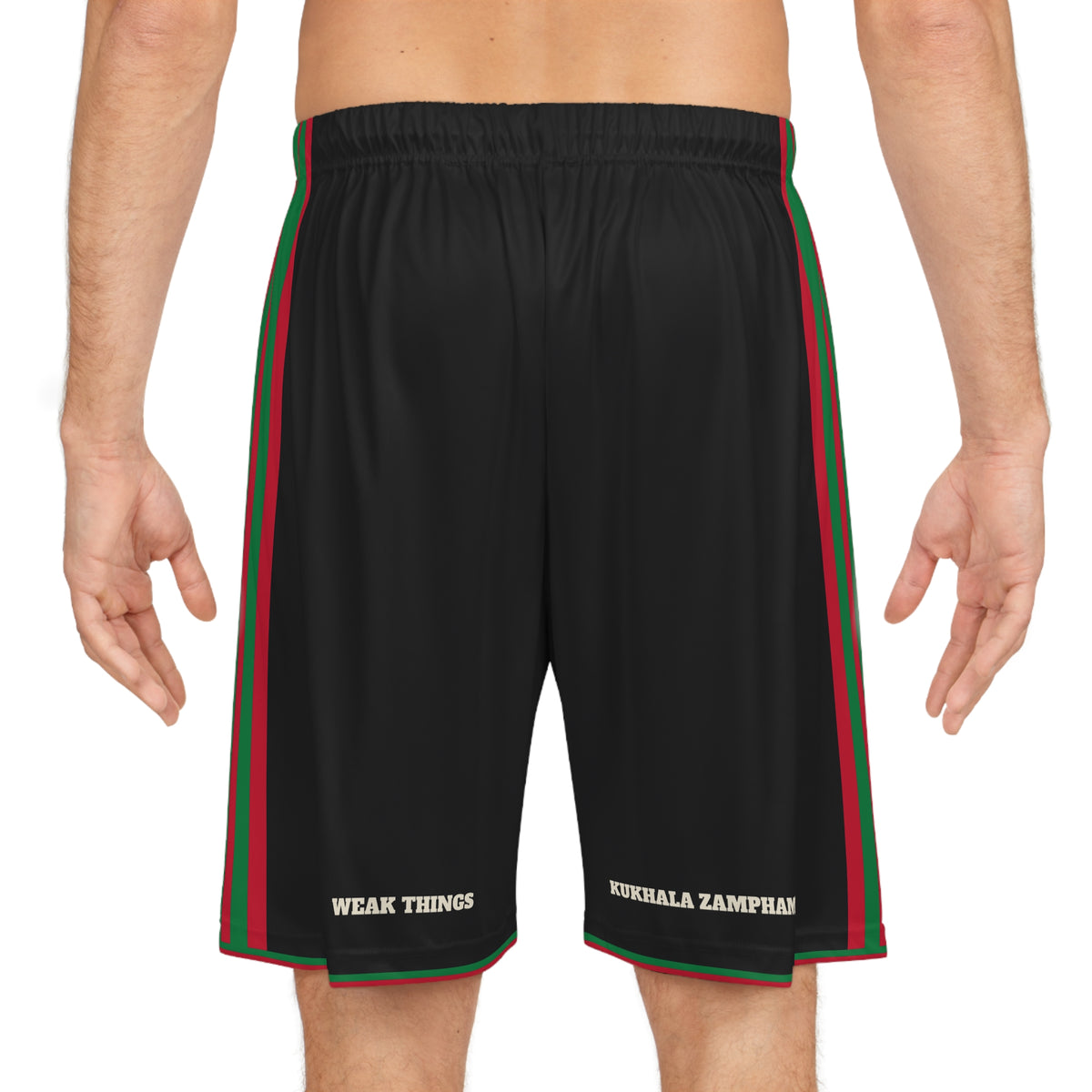 Malawi Lilongwe Mission Basketball Shorts, worn, back view