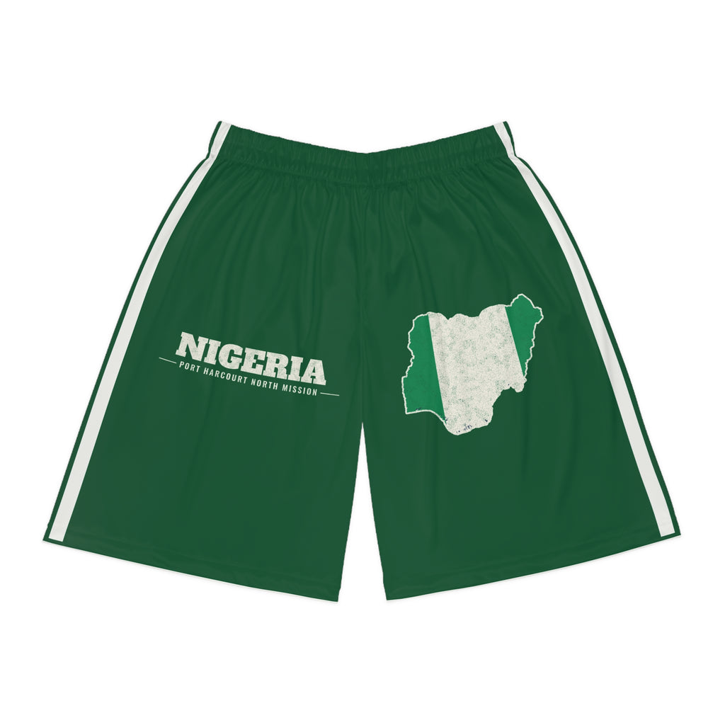 Nigeria Port Harcourt North Mission Basketball Shorts, front view