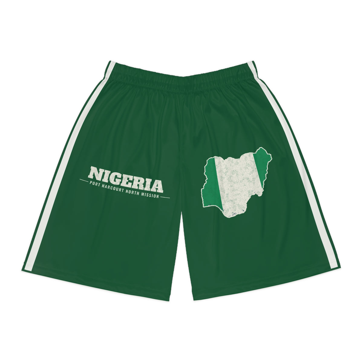 Nigeria Port Harcourt North Mission Basketball Shorts, front view
