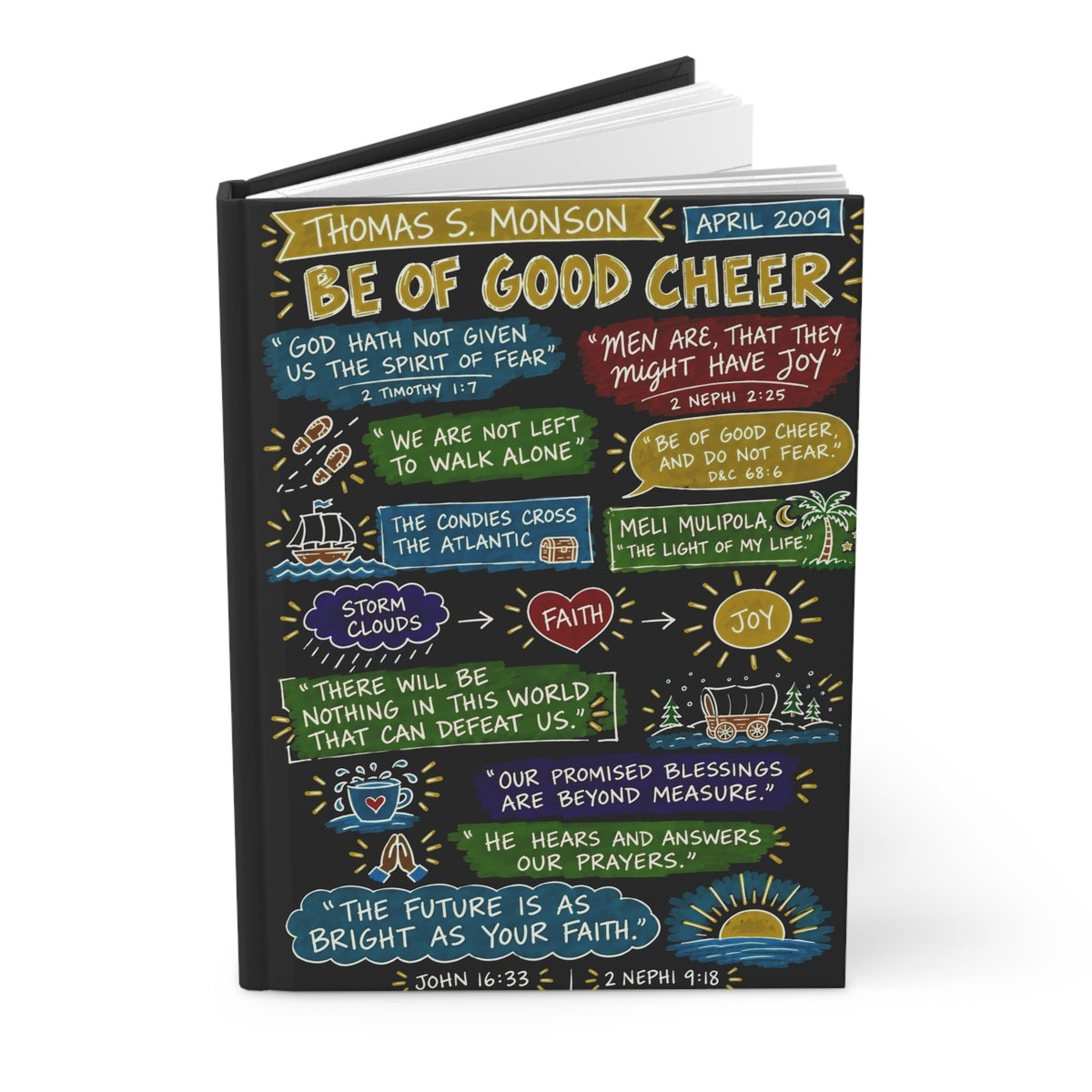 Be of Good Cheer Sketch Note Journal — Thomas S. Monson